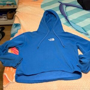 The North Face Royal Blue Pullover Hoodie with Small White Logo